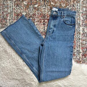 Zara Hi Rise Wide Leg Full Length Jeans